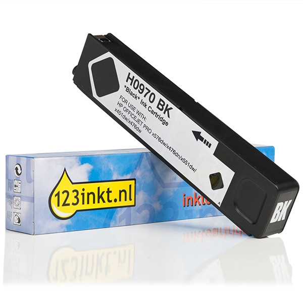 123inkt huismerk vervangt HP 970 (CN621AE) inktcartridge zwart CN621AEC 044225 - 1