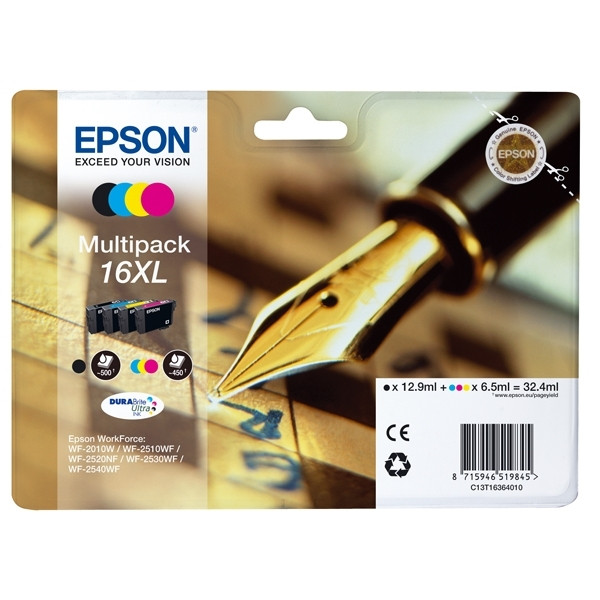 Epson 16XL (T1636) multipack 4 kleuren hoge capaciteit (origineel) C13T16364010 C13T16364012 026538 - 1