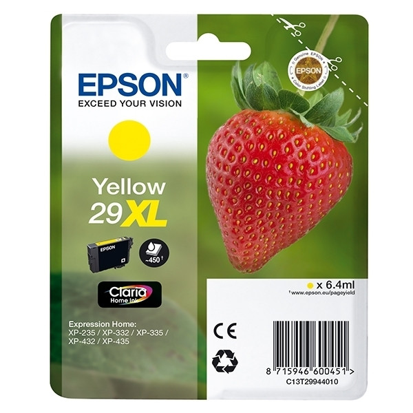Epson 29XL (T2994) inktcartridge geel hoge capaciteit (origineel) C13T29944010 C13T29944012 026842 - 1