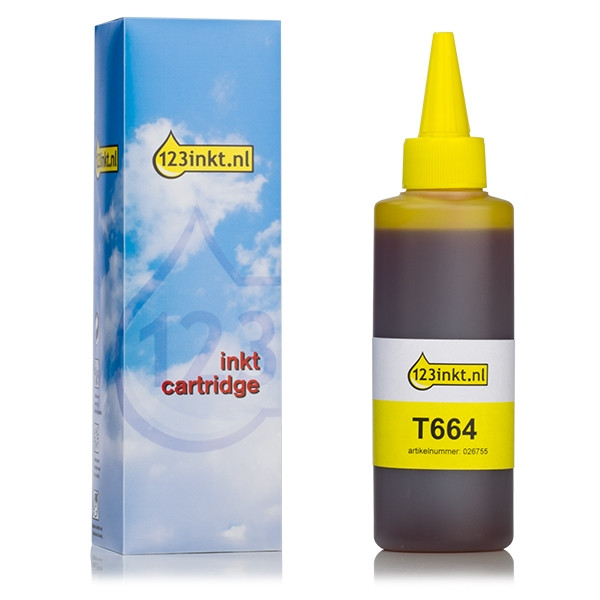 Epson 664 (T6644) inkttank geel (123inkt huismerk) C13T664440C 026755 - 1
