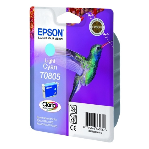 Epson T0805 inktcartridge licht cyaan (origineel) C13T08054011 023090 - 1