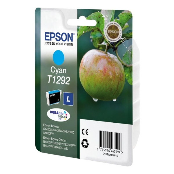 Epson T1292 inktcartridge cyaan hoge capaciteit (origineel) C13T12924011 C13T12924012 026290 - 1